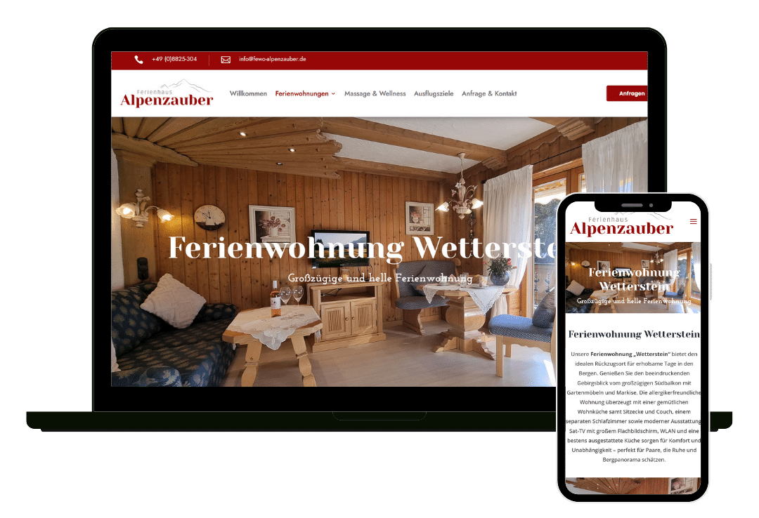 Webseite Ferienhaus Alpenzauber Webseite Ferienhaus Alpenzauber