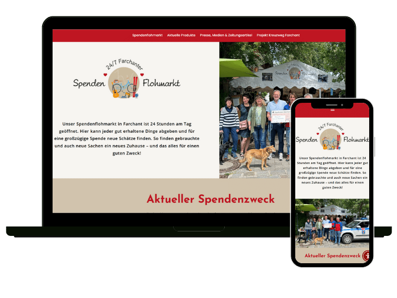Webseite Spendenflohmarkt