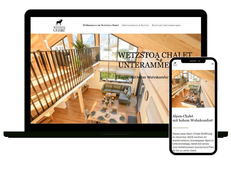 Webseite Wetzstoa Chalet Unterammergau